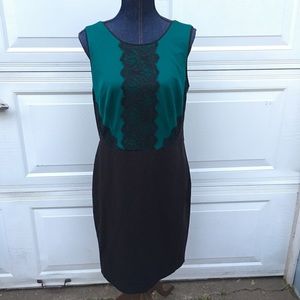 NWT The Limited Black & Green Lace Cocktail Dress